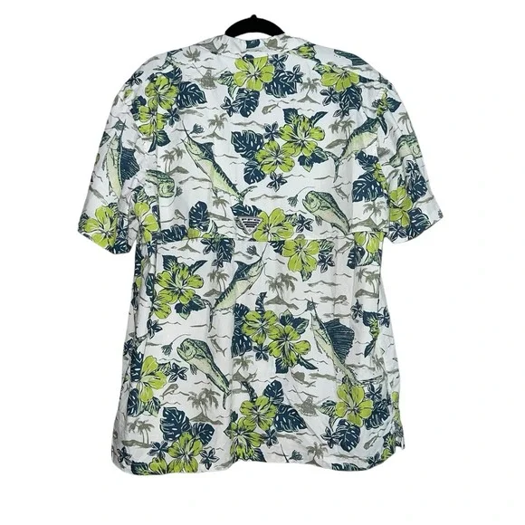 Fisherman Vacation Beachy Columbia PFG Trollers Best Sz L Shirt Swordfish Mahi - Picture 5 of 12